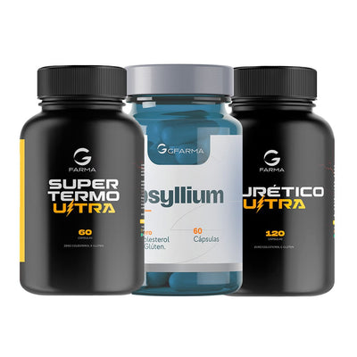 Kit Leveza e Definição (Super Termo Ultra 60 Cápsulas + Psyllium 60 Cápsulas + Diurético Ultra 120 cápsulas)