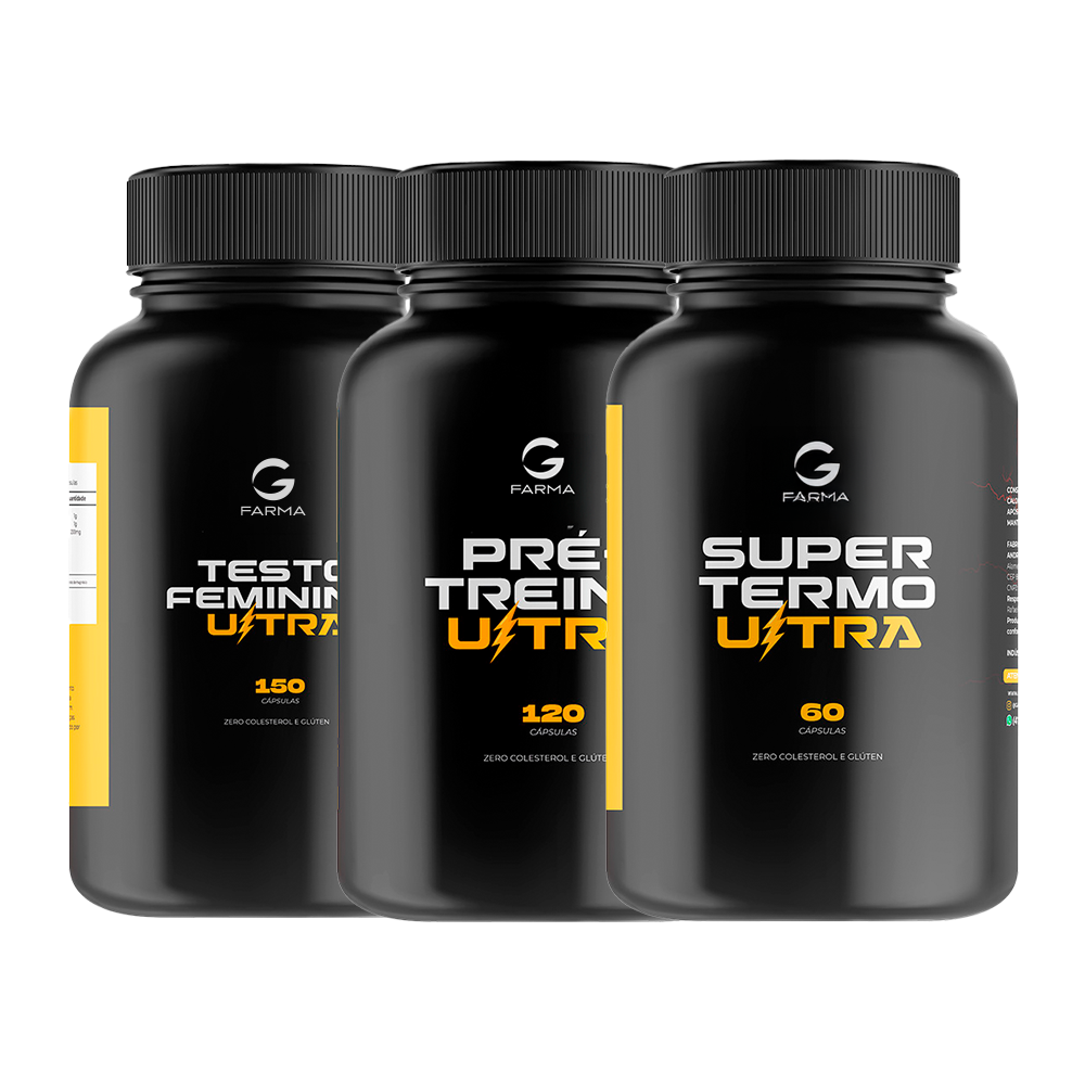 Kit Performance Feminina (Testo Feminino Ultra 150 Cápsulas + Pré Treino Ultra 120 Cápsulas + Super Termo Ultra 60 Cápsulas)