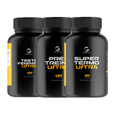 Kit Performance Feminina (Testo Feminino Ultra 150 Cápsulas + Pré Treino Ultra 120 Cápsulas + Super Termo Ultra 60 Cápsulas)