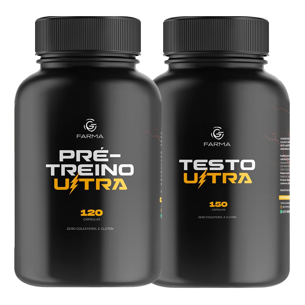 Kit Pré treino Ultra 120 Cápsulas  +  Testo Ultra 150 Cápsulas