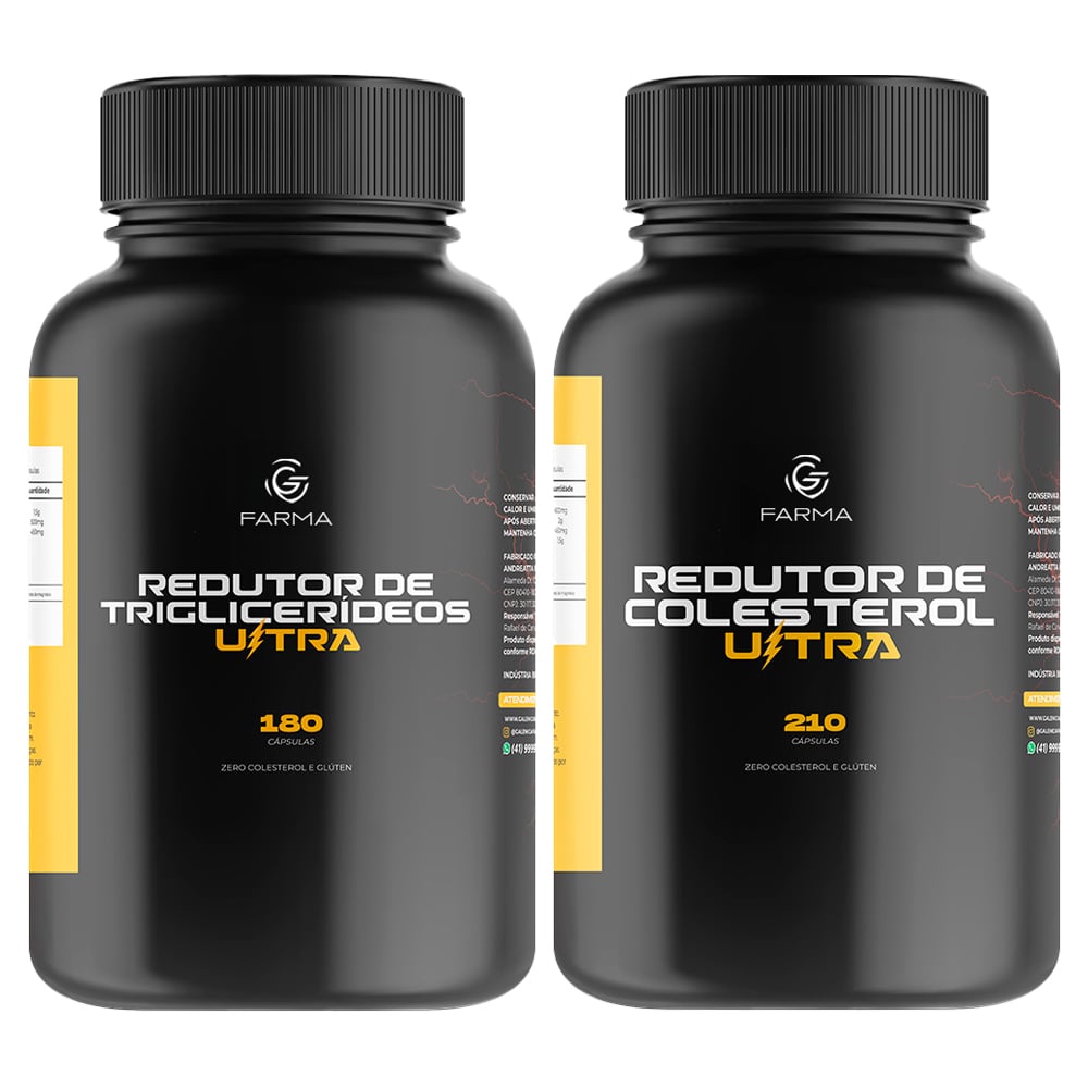 Kit Redutor de Triglicerídeos Ultra 180 Cápsulas + Redutor de Colesterol Ultra 210 Cápsulas